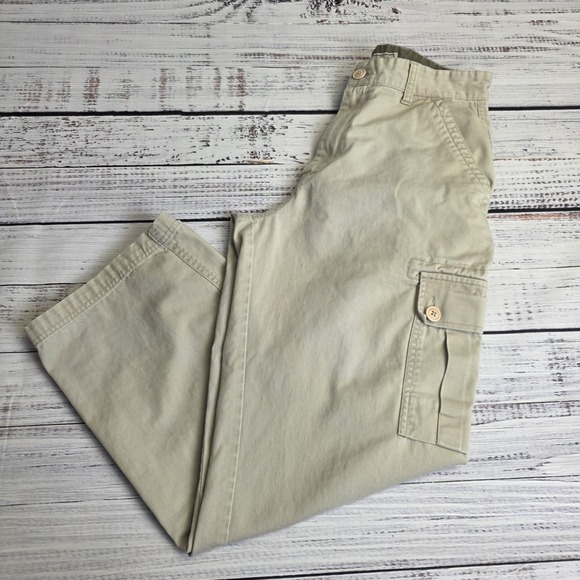 Arizona Jean Company Other - Arizona Jeans Co Vintage Y2K 2000s Baggy Wide Leg Beige Cargo Pants 30x30
